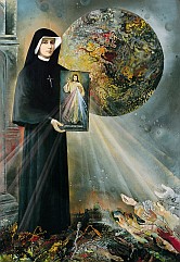 św Siostra Faustyna - obraz H. Tchórzewskiej